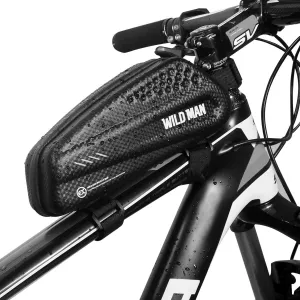 Bike Frame Bag, Waterproof Bicycle Front Tube Phone Bag Top Tube Phone Pouch Holder Bike Handlebar Bag Triangle Pannier Cycling Pack Bike Repair Kit Packet Accessory for Mountain MTB Road Bike