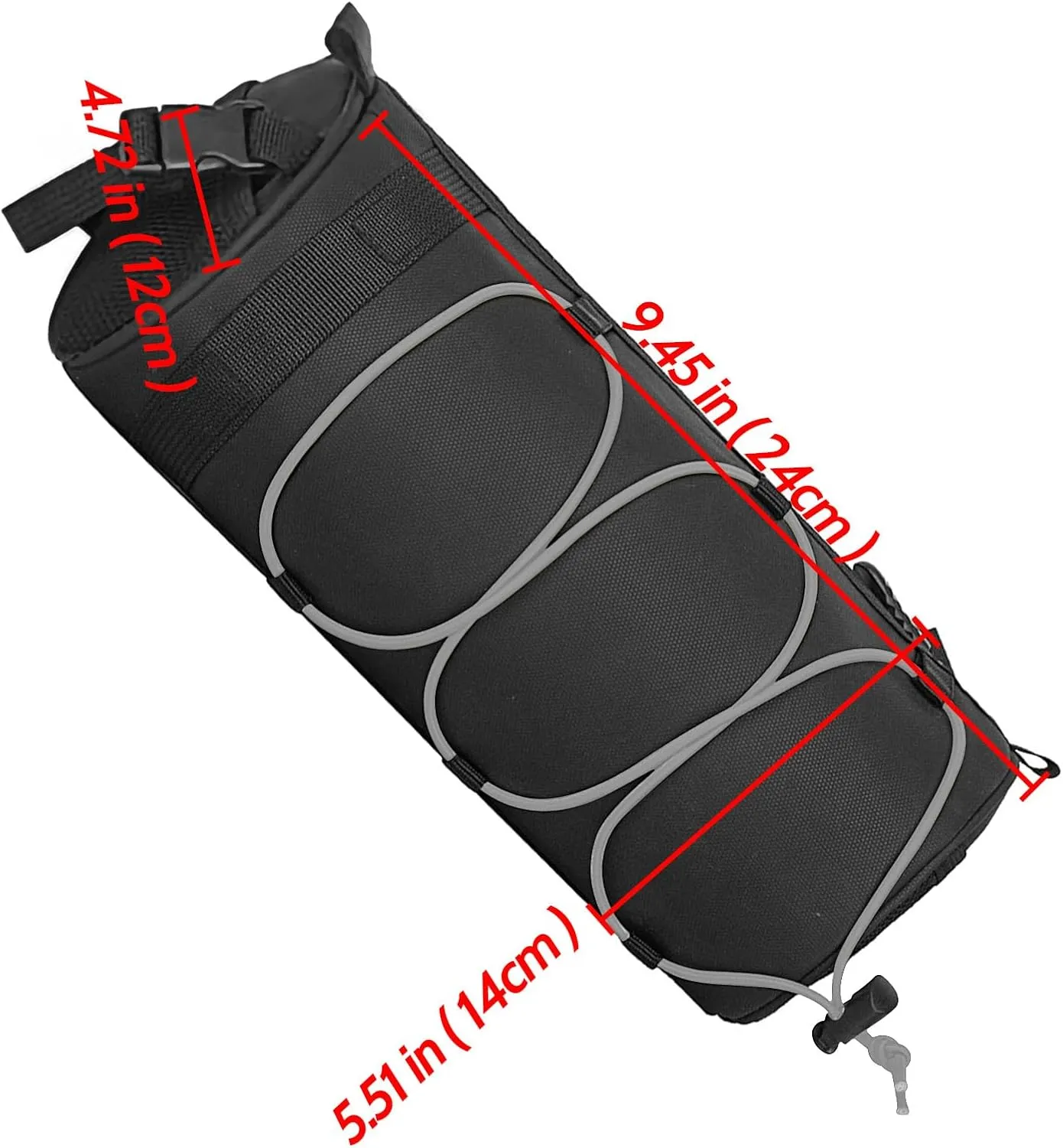 Bike Handlebar Bag Bicycle Handle Bar Bag Handy Front Bike Bags Handlebar Storage Pouch Pack with Shoulder Strap Little Mountain Road Bike Barrel Bag (Gray)