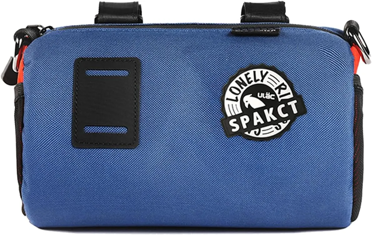 Bike Handlebar Bag Handy Front Bike Bags Handlebar Storage Pouch Pack with Shoulder Strap Little Mountain Road Bike Barrel Bag (dark blue, 1.5 L)