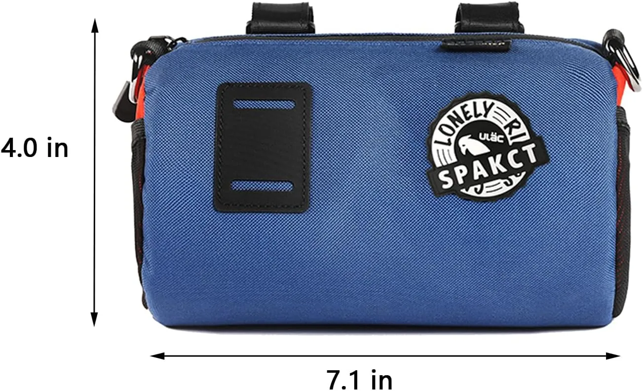 Bike Handlebar Bag Handy Front Bike Bags Handlebar Storage Pouch Pack with Shoulder Strap Little Mountain Road Bike Barrel Bag (dark blue, 1.5 L)