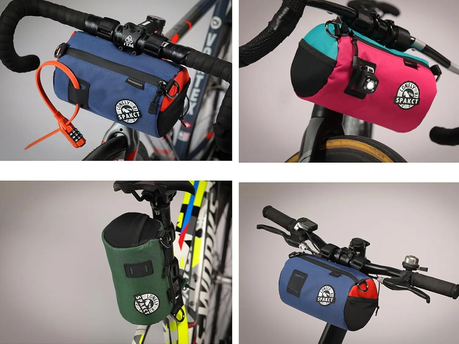 Bike Handlebar Bag Handy Front Bike Bags Handlebar Storage Pouch Pack with Shoulder Strap Little Mountain Road Bike Barrel Bag (dark blue, 1.5 L)
