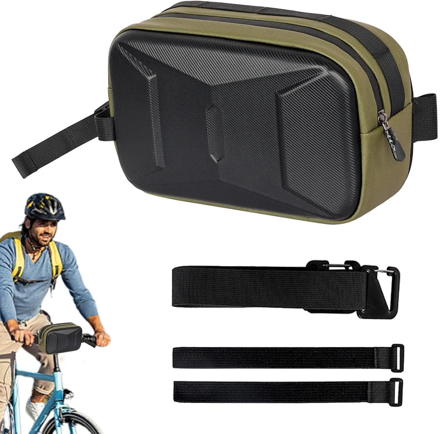 Bike Handlebar Bag | Handy Front Bike Bags,3L Handy Handlebar Storage Pouch Pack, Road Bike Basket Frame Bag for Stunt, Kick, Self Balancing Scooters