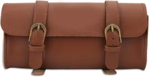 Bike Handlebar Leather Bags, Retro Style Artificial Leather Bicycle Front Frame Bag Bike Pouch Cycling Accessory for Bicycle