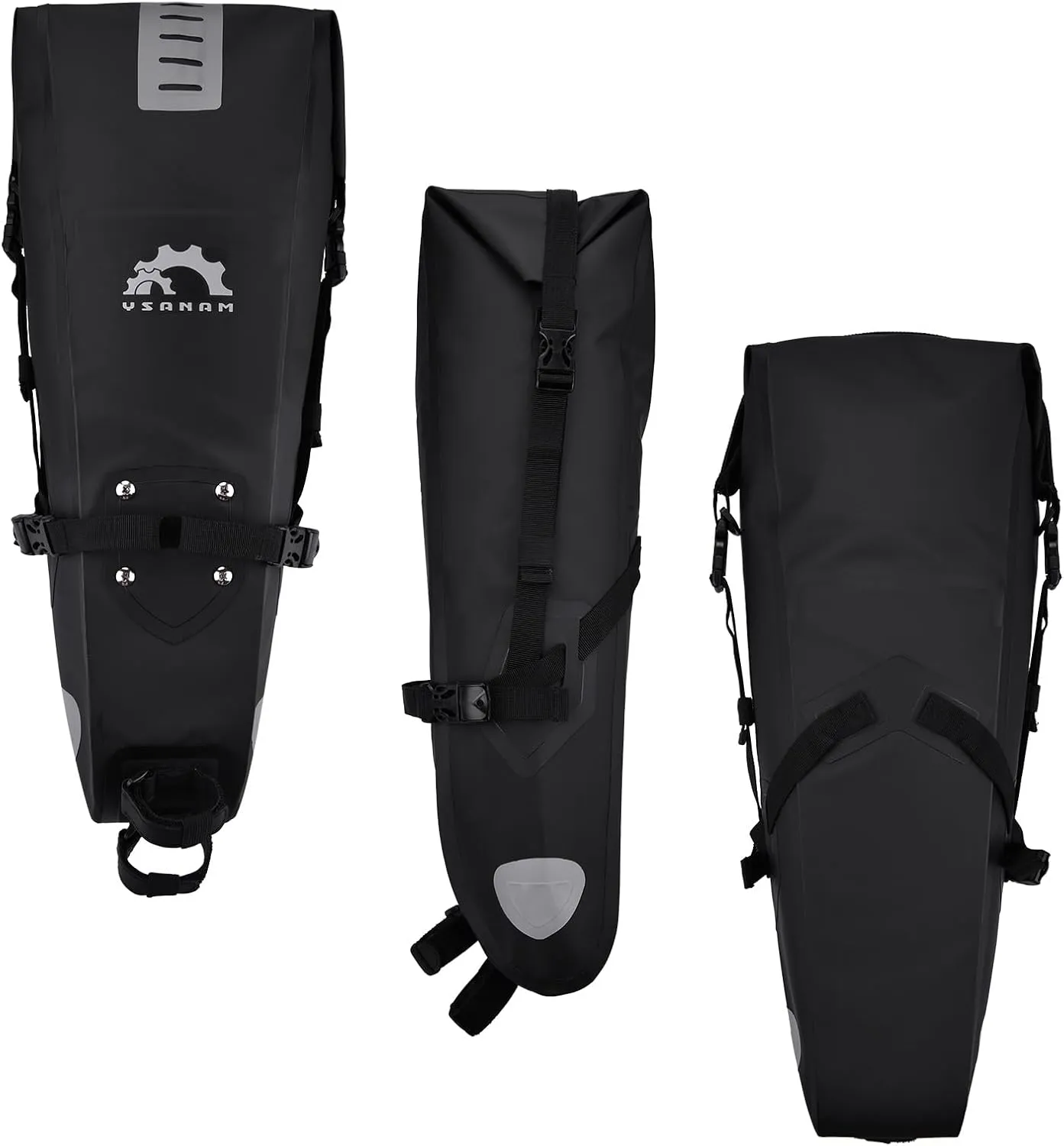 Bike Saddle Bag 10L Adjustable Bike Seat Bag Bike Packing Gear with Roll-Top Closure Bikepacking Bags for Mountain Road Bikes
