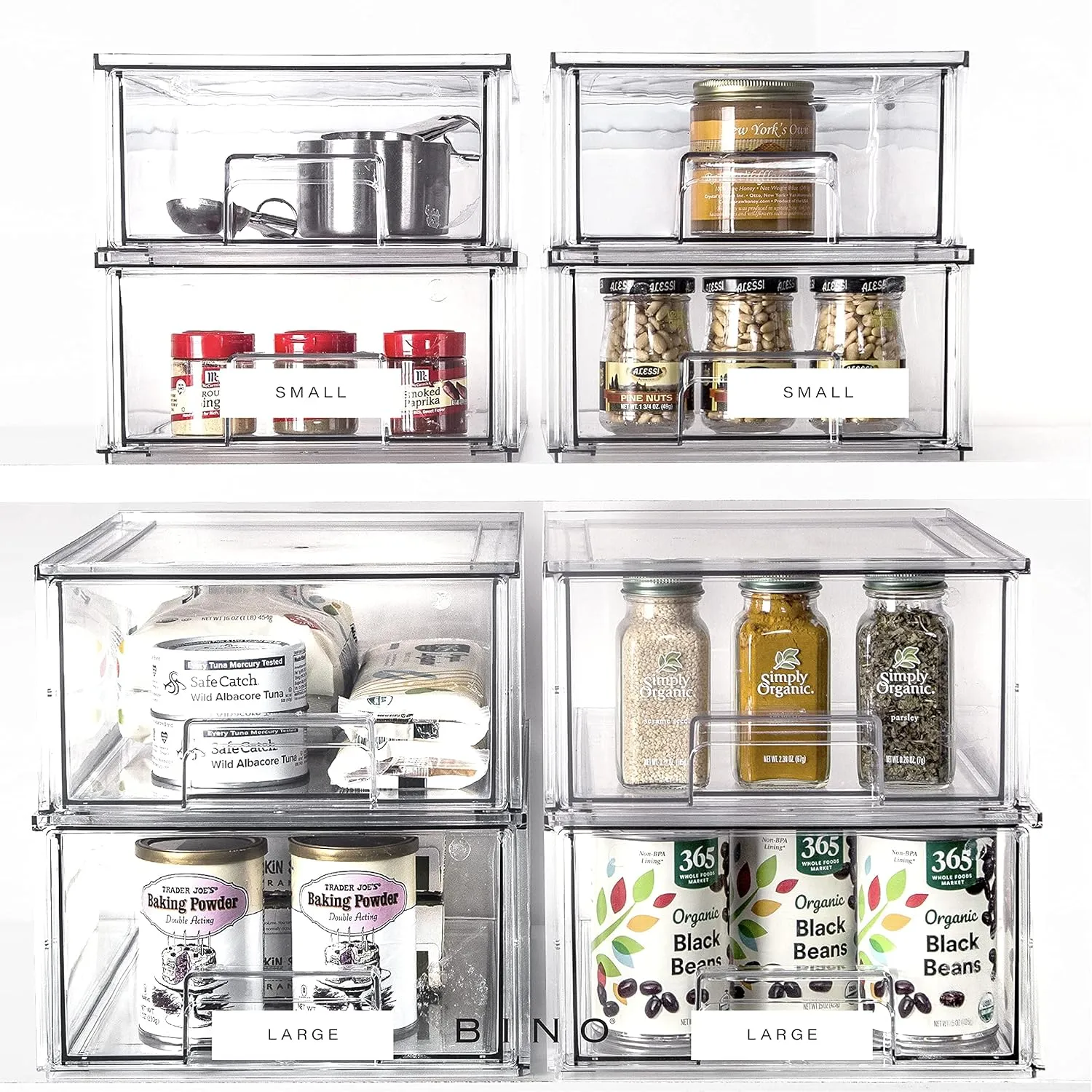 BINO | Stackable Storage Drawers, Large - Clear | THE CRATE COLLECTION | Storage Bins With Drawers | Bathroom Organizers | Under Sink Organizer | Vanity Cabinet Home Organization