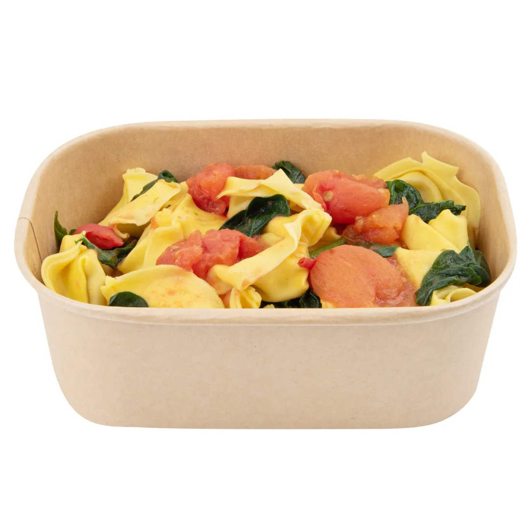 Bio Tek 25 oz Oval Kraft Paper Serving Container - 6 3/4" x 4 1/2" x 2 1/4" - 100 count box