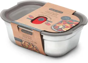 BLACK   BLUM Microwavable Stainless Steel Lunch Box | Multi-Function, Vacuum Sealed Container for Healthy Food | Portable and Stackable Food Storage for Office and Outdoor | 20 oz / 600 ml