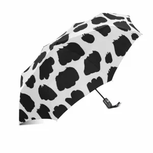 black white ink pattern automatic umbrella foldable with totes