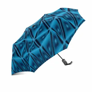 blue Abstract pattern print Umbrella Automatic Foldable with totes