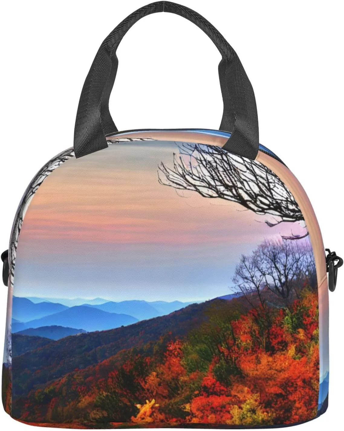 Blue Ridge Mountains Insulated Lunch Bag With Adjustable Shoulder Strap, Cooler Lunch Tote Bag For Women
