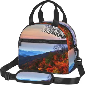 Blue Ridge Mountains Insulated Lunch Bag With Adjustable Shoulder Strap, Cooler Lunch Tote Bag For Women