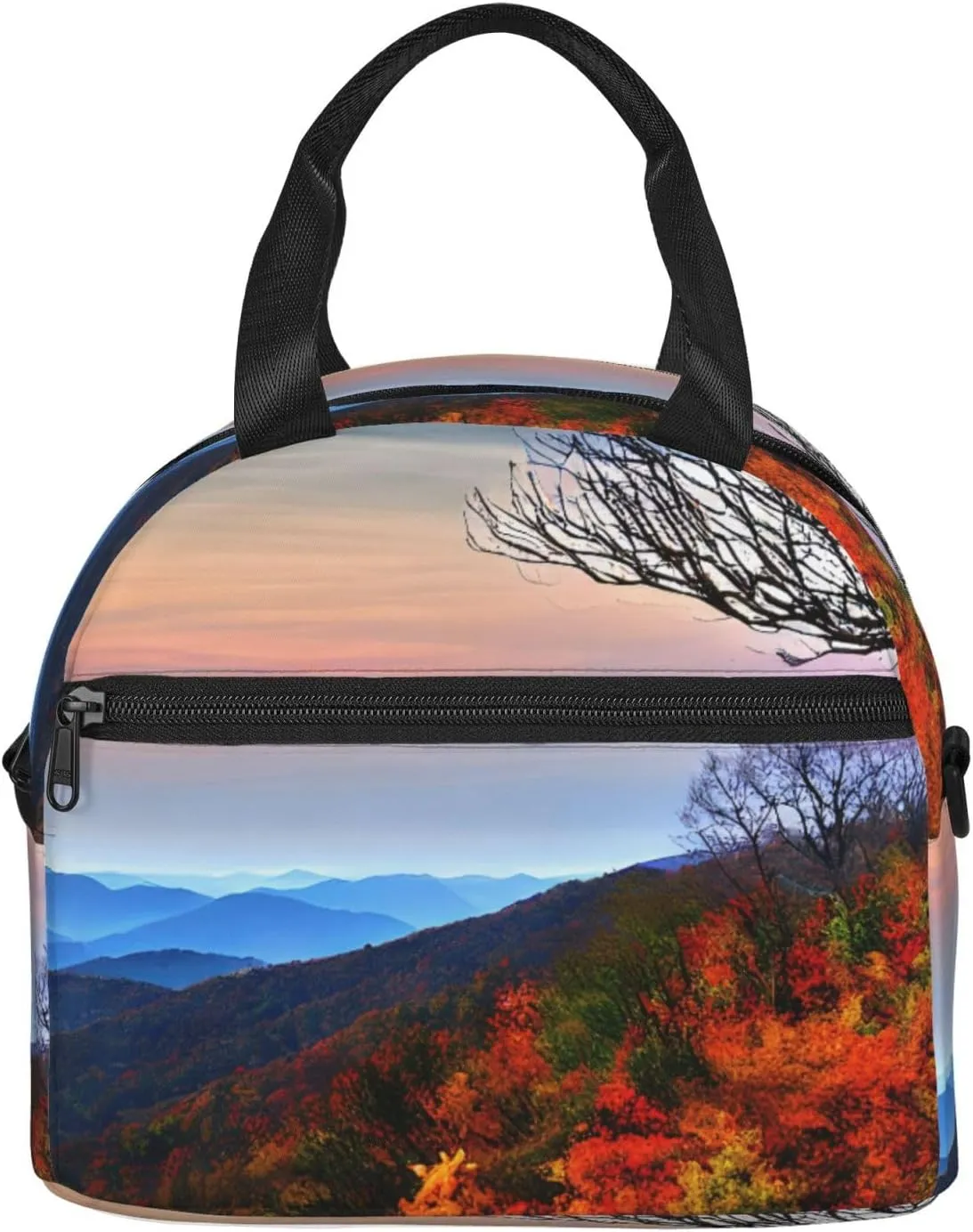Blue Ridge Mountains Insulated Lunch Bag With Adjustable Shoulder Strap, Cooler Lunch Tote Bag For Women
