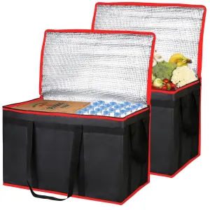 Bodaon 2-Pack Insulated Food Delivery Bag, XXXL Pizze Cooler Bags, Thermal Cold/Hot Styrofoam Carrier for Shopping/Travel/Doordash/Catering/Car, Dashers Door Dash Accessories