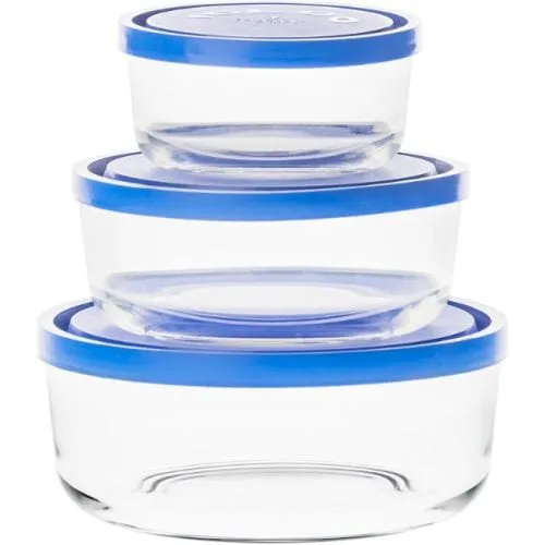 Borgonovo Igloo Bluelate Round Food Storage Containers, Set Of 3