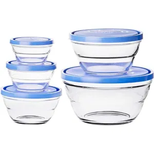 Borgonovo Lambada Round Glass Bowl Storage Set, Set Of 5