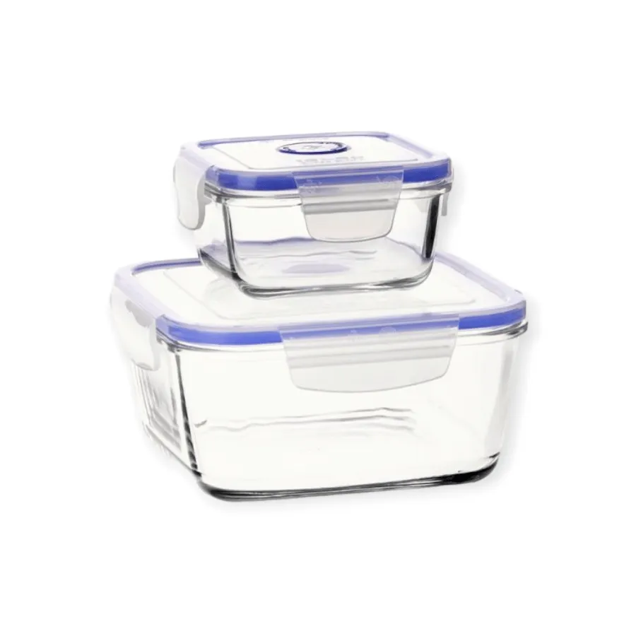 Borgonovo Superblock Square Food Storage Containers, Set Of 2