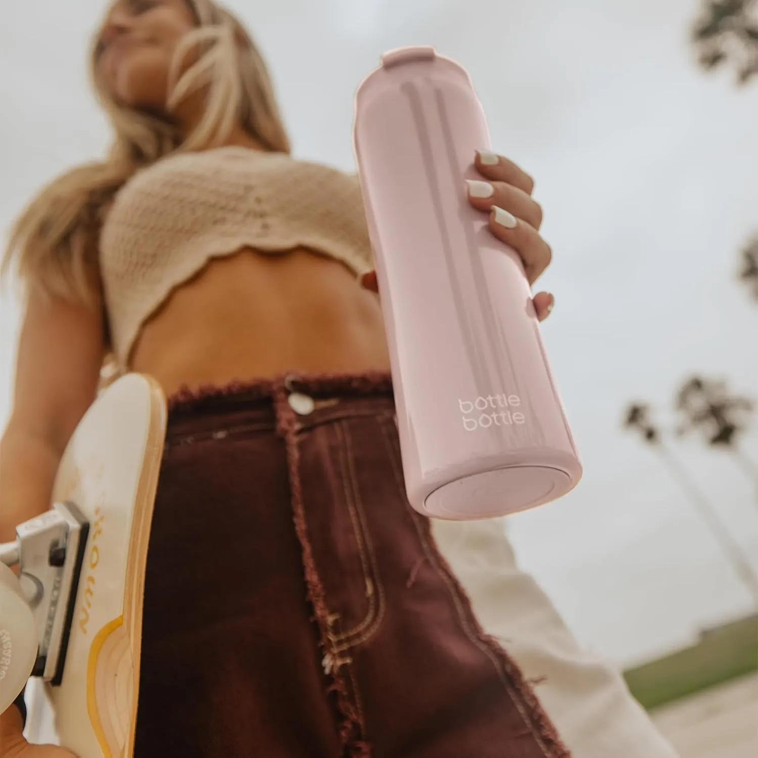 BOTTLE BOTTLE Insulated Water Bottle Coffee Tumblers with Dual-use Lid and Straw Double Walled Iced Travel Coffee Mug for Woman and Man 24oz Stainless Steel Tumbler with Handle