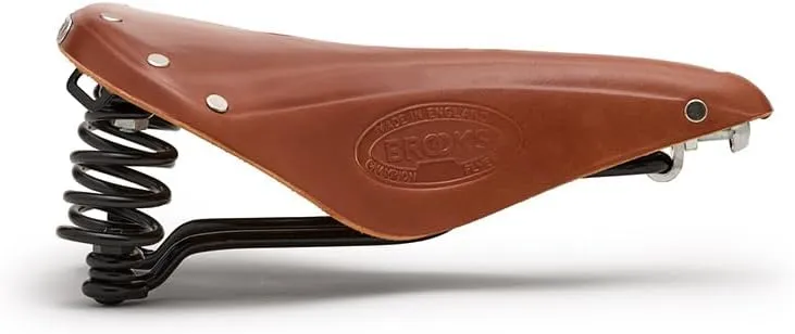 Brooks England Flyer, Touring Leather Bike Saddle with Suspension Springs