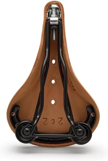 Brooks England Flyer, Touring Leather Bike Saddle with Suspension Springs