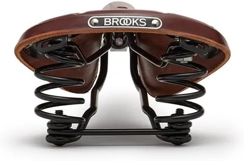 Brooks England Flyer, Touring Leather Bike Saddle with Suspension Springs