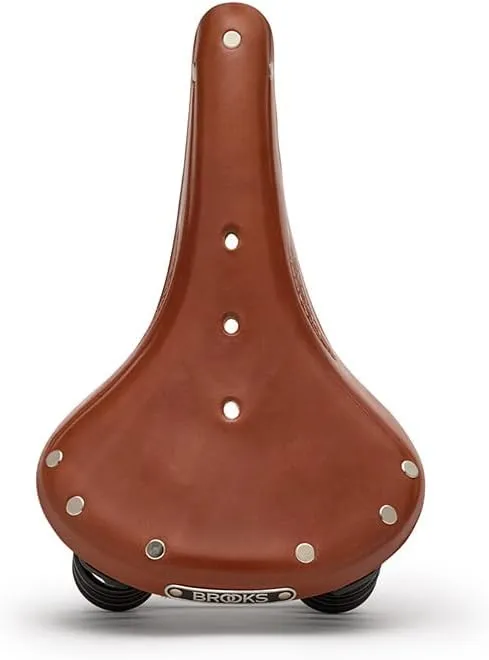 Brooks England Flyer, Touring Leather Bike Saddle with Suspension Springs