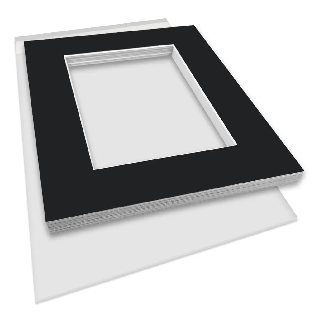 Bulk Mat Board Value Bundle - Black (10 Pack)