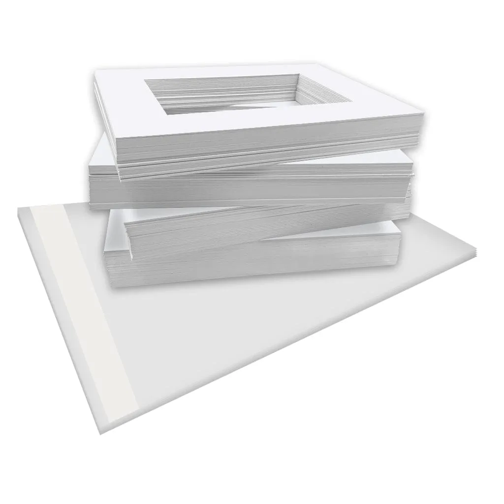Bulk Mat Board Value Bundle - Ultimate White (100 Pack)