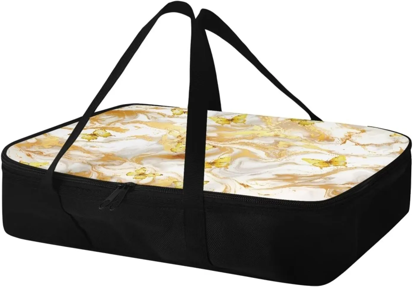 Butterfly Marble Print Insulated Casserole Carriers Portable Food Warmer for Hot or Cold Food Lasagna Holder Tote Casserole Dish Carrying Case for Parties Travel Potluck