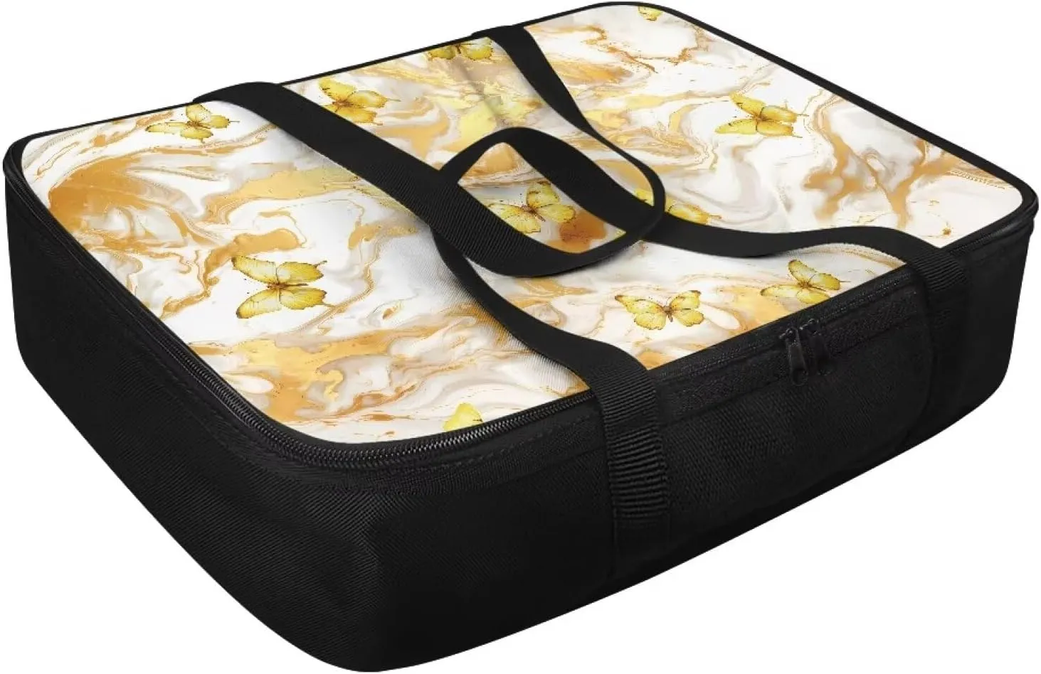 Butterfly Marble Print Insulated Casserole Carriers Portable Food Warmer for Hot or Cold Food Lasagna Holder Tote Casserole Dish Carrying Case for Parties Travel Potluck