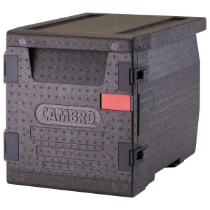 Cambro Cam GoBox Insulated Front-Loading Food Pan Carrier, 4 Pan Capacity, Black