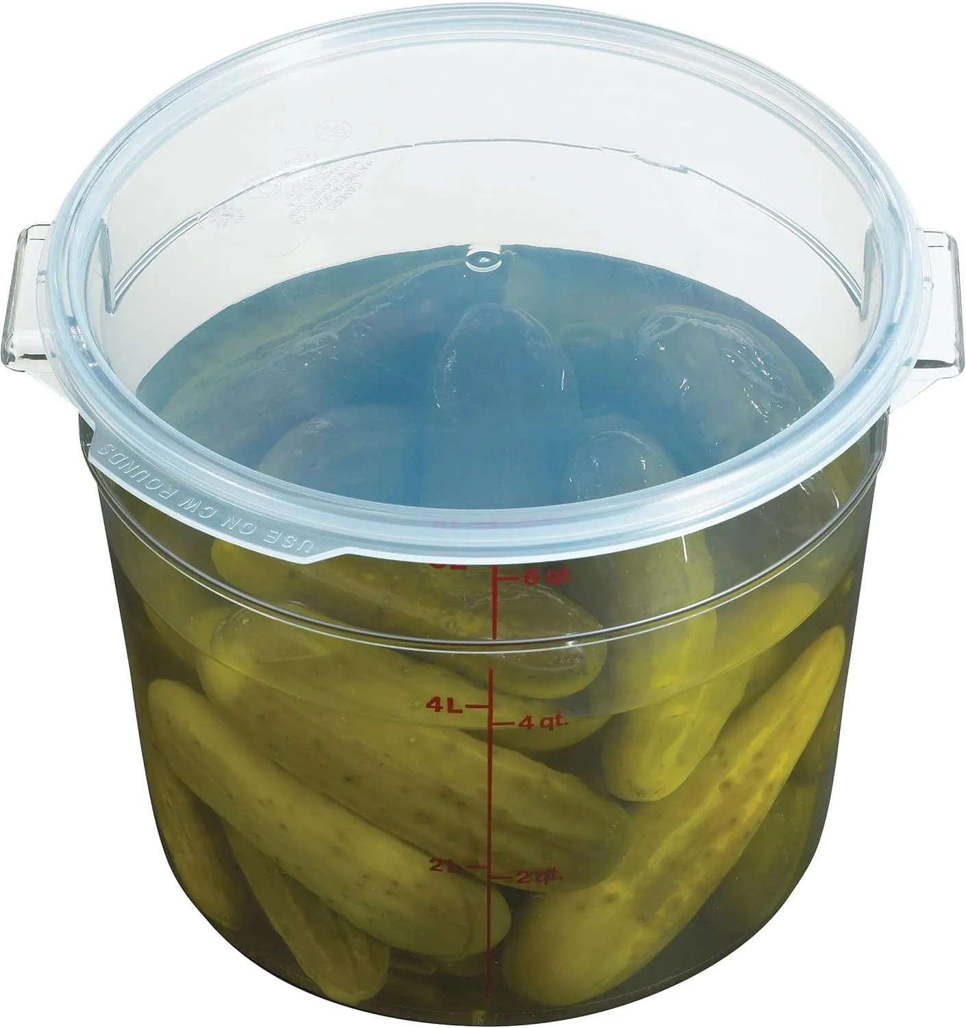 Cambro Food Storage Container - Round Series - 6 QT (Quart) - Commercial Grade for Food Prep (Clear)