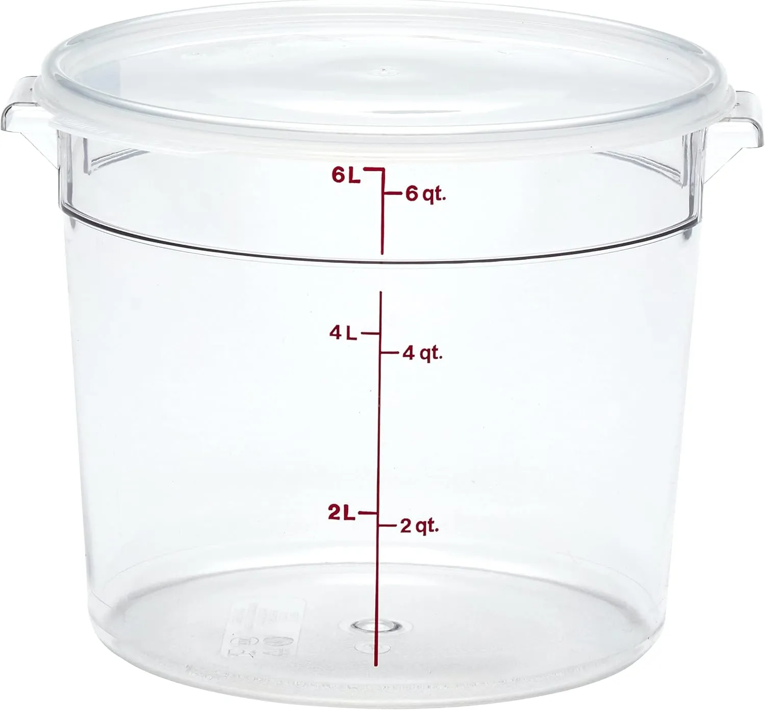 Cambro Food Storage Container - Round Series - 6 QT (Quart) - Commercial Grade for Food Prep (Clear)