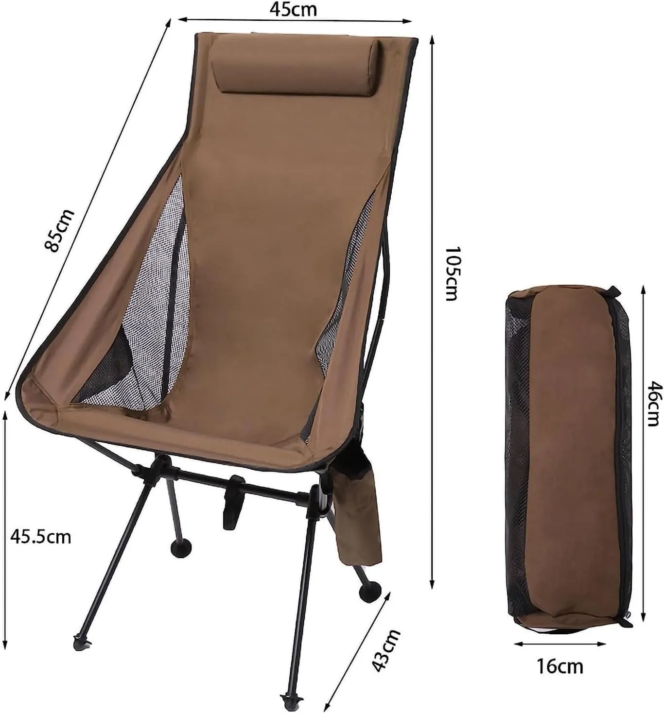 Camping Chair Portable Camping Chair Folding Chair Recliner Chair Compact Ultralight Folding Backpack Chair Lawn Chairs for Outdoor Camping Picnic Outdoor Camping Equipment