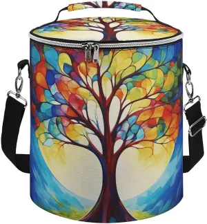 Camping Cooler Bag, Colorful Tree of Life Print Portable Ice Pack Outdoor Cooler Bag Picnic Cooler Bag Foldable Cooler Bag, style