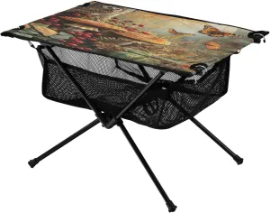 Camping Table Lightweight Portable Folding Table with Mesh Storage Net Butterfly Flower Mushroom Ideal for Camping Hiking Beach Picnic Travel Backyard