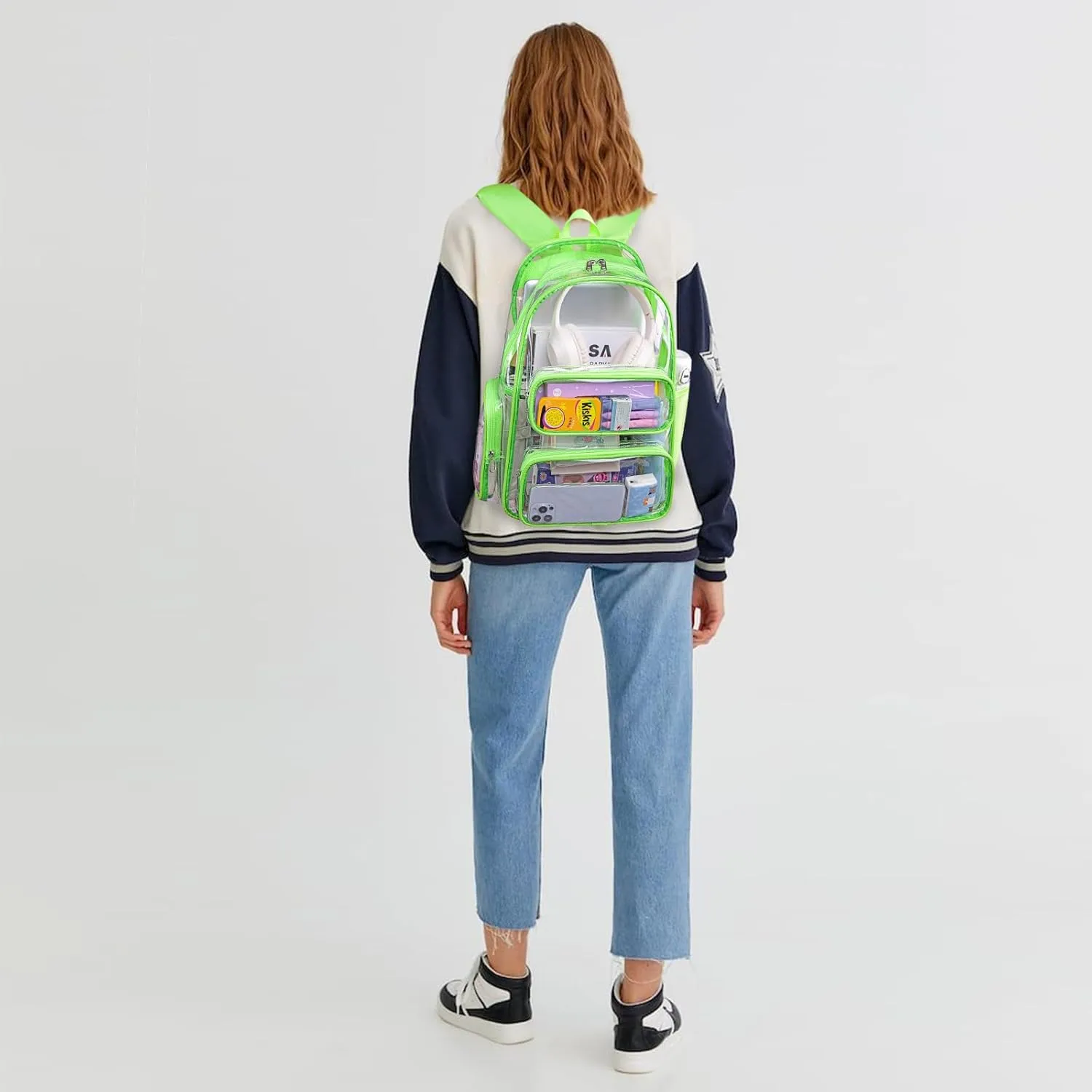CAMTOP Clear Backpack Heavy Duty Transparent Bag See Through BookBag for Student School Work Festival Sport Travel