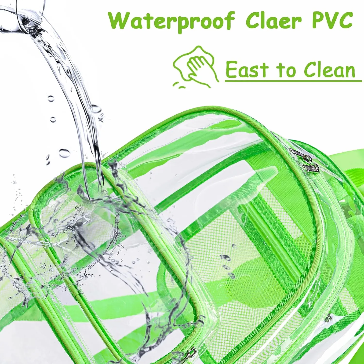 CAMTOP Clear Backpack Heavy Duty Transparent Bag See Through BookBag for Student School Work Festival Sport Travel