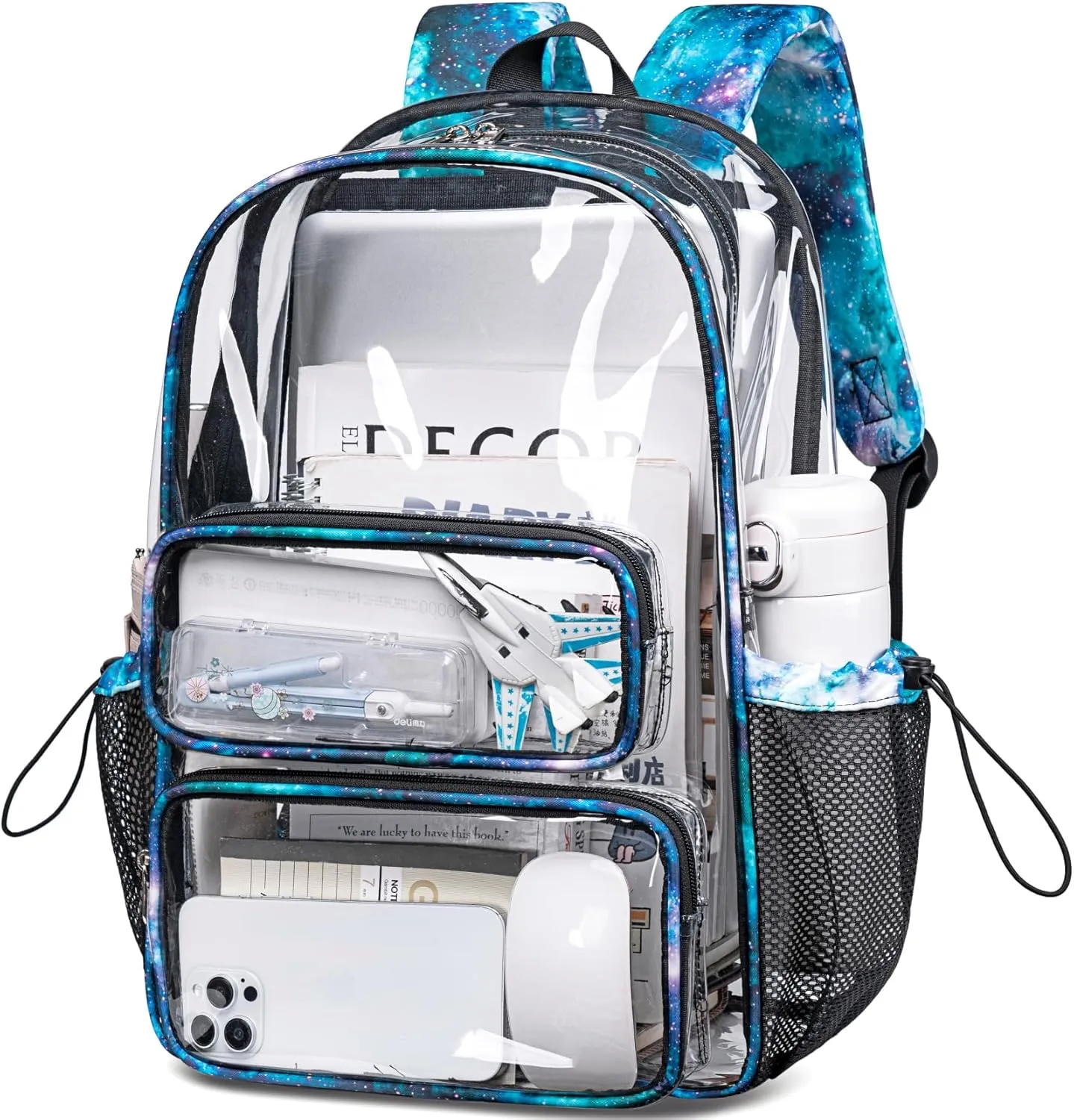 CAMTOP Clear Backpack Heavy Duty Transparent Bag See Through BookBag for Student School Work Festival Sport Travel