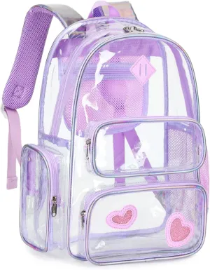 CAMTOP Clear Backpack Heavy Duty Transparent Bag See Through BookBag for Student School Work Festival Sport Travel