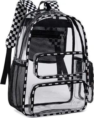 CAMTOP Clear Backpack Heavy Duty Transparent Bag See Through BookBag for Student School Work Festival Sport Travel