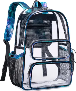 CAMTOP Clear Backpack Heavy Duty Transparent Bag See Through BookBag for Student School Work Festival Sport Travel