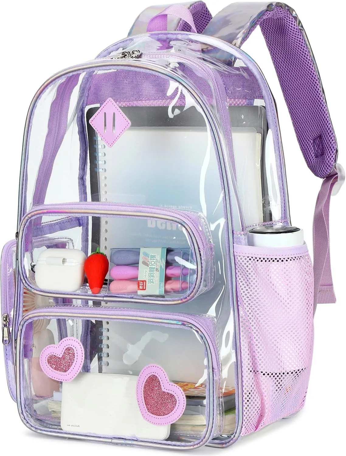 CAMTOP Clear Backpack Heavy Duty Transparent Bag See Through BookBag for Student School Work Festival Sport Travel