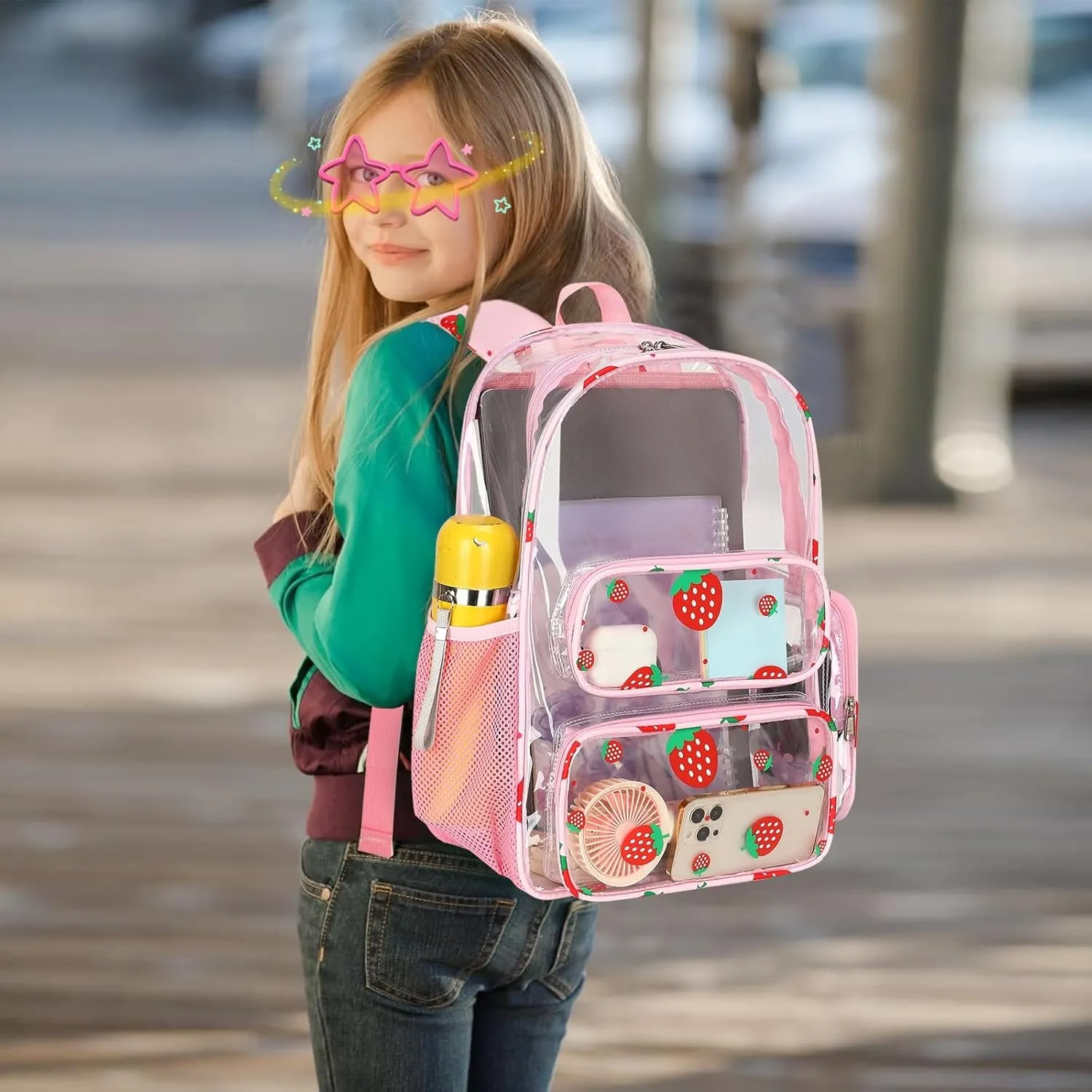 CAMTOP Clear Backpack Heavy Duty Transparent Bag See Through BookBag for Student School Work Festival Sport Travel