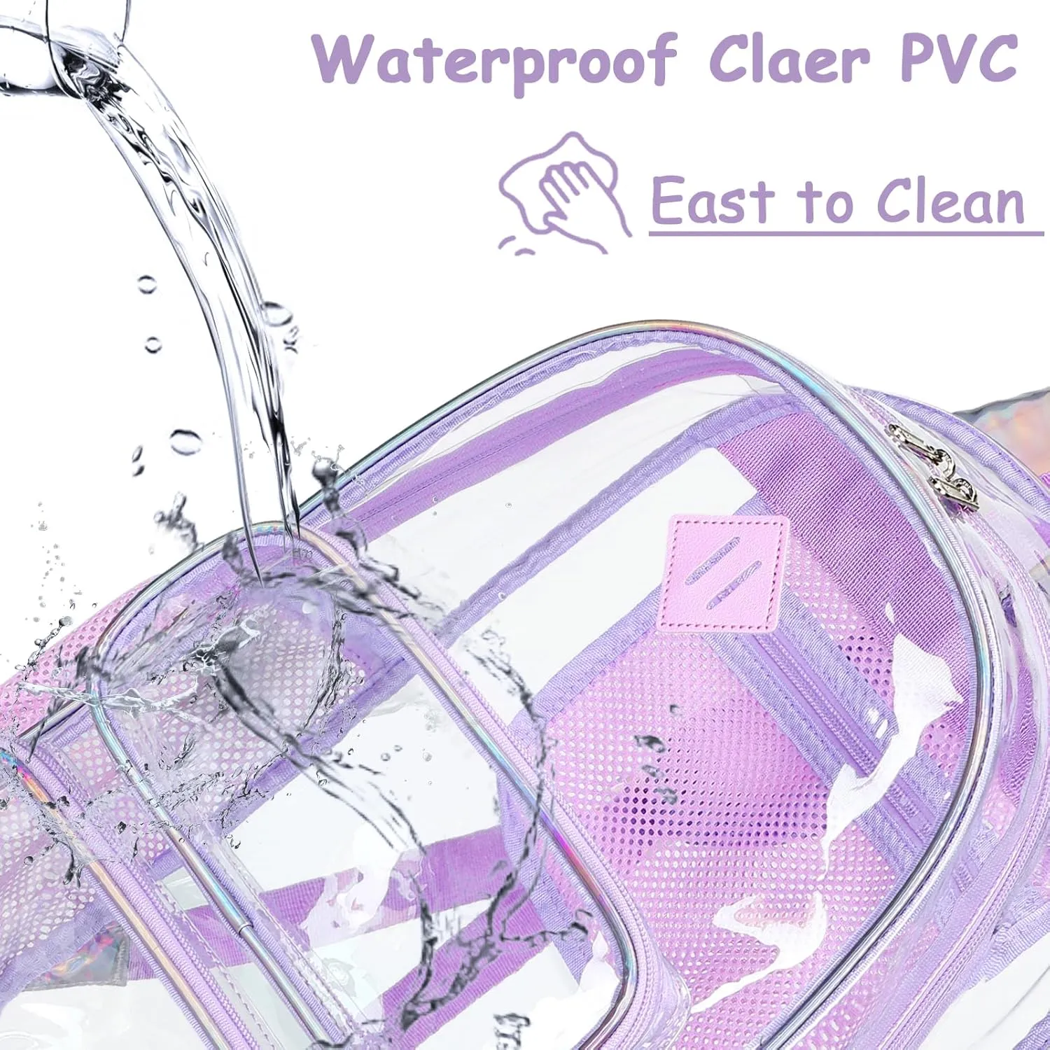 CAMTOP Clear Backpack Heavy Duty Transparent Bag See Through BookBag for Student School Work Festival Sport Travel