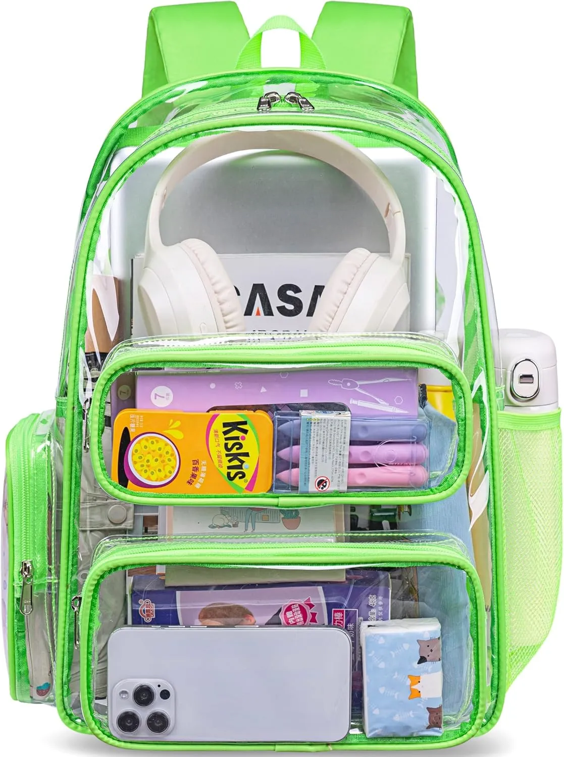 CAMTOP Clear Backpack Heavy Duty Transparent Bag See Through BookBag for Student School Work Festival Sport Travel