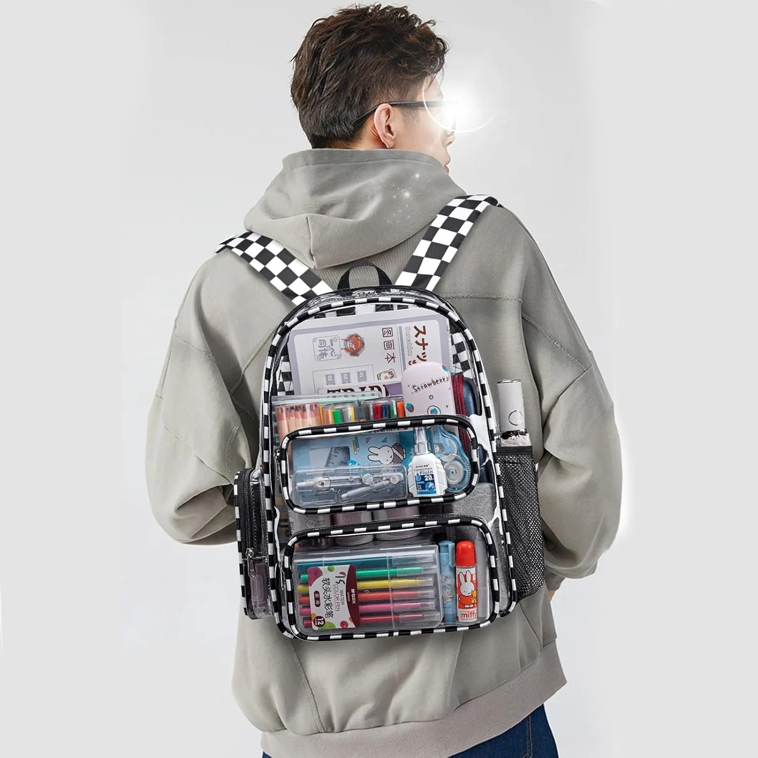 CAMTOP Clear Backpack Heavy Duty Transparent Bag See Through BookBag for Student School Work Festival Sport Travel