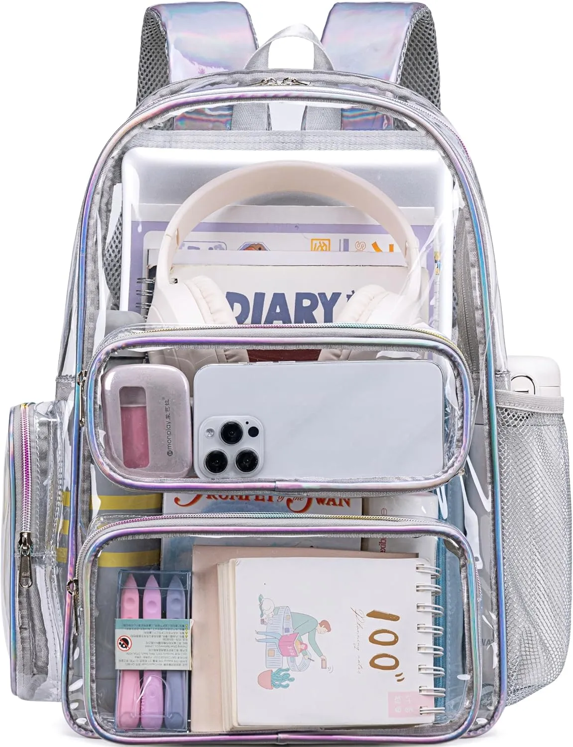CAMTOP Clear Backpack Stadium Events Heavy Duty Large Clear Backpacks BookBag for Kids Student School Festival Work Sport Travel