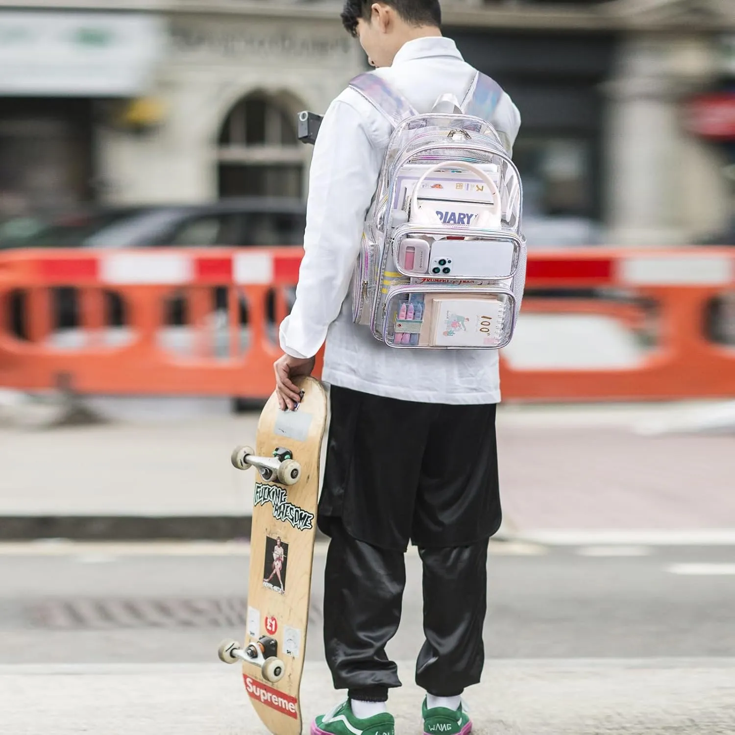 CAMTOP Clear Backpack Stadium Events Heavy Duty Large Clear Backpacks BookBag for Kids Student School Festival Work Sport Travel