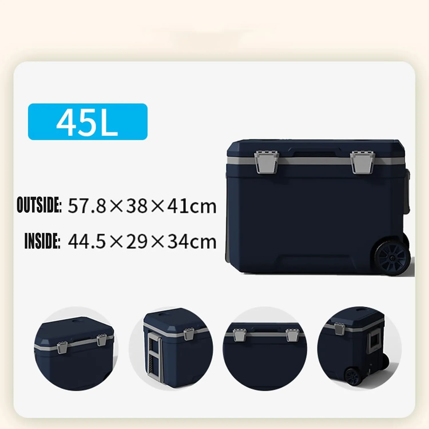 Car Camping Coolers for Cadillac Lyriq 2023 2024, Waterproof Portable Cooler, Leak Proof Picnic Insulated Bag, Ultra-Light Premium Ice Chest Box,C-Blue-45L