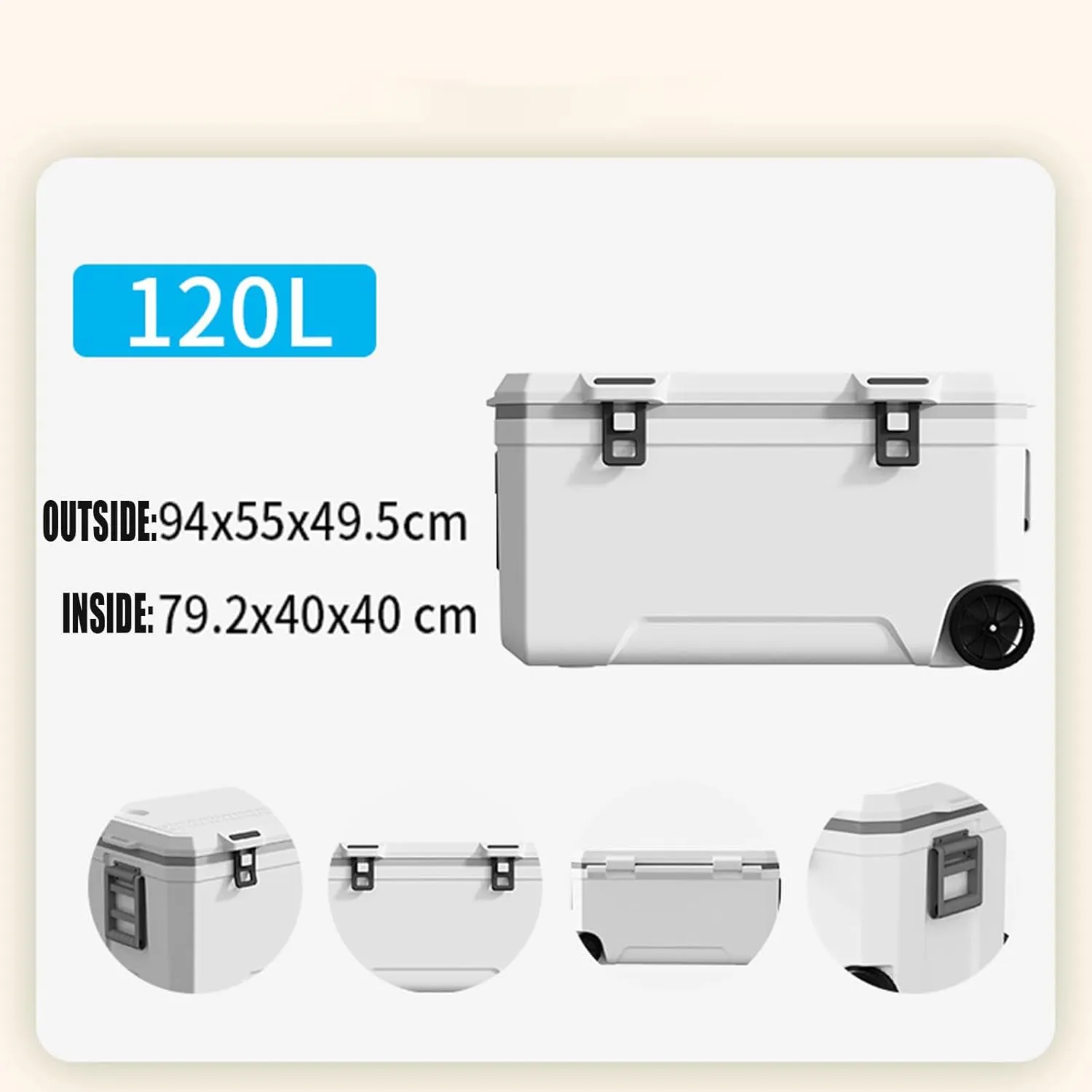 Car Camping Coolers for Infiniti G25/G35/G37/EX35/EX37/Q40/Q60/QX50, Waterproof Portable Cooler, Leak Proof Picnic Insulated Bag, Ultra-Light Premium Ice Chest Box,B-White-120L